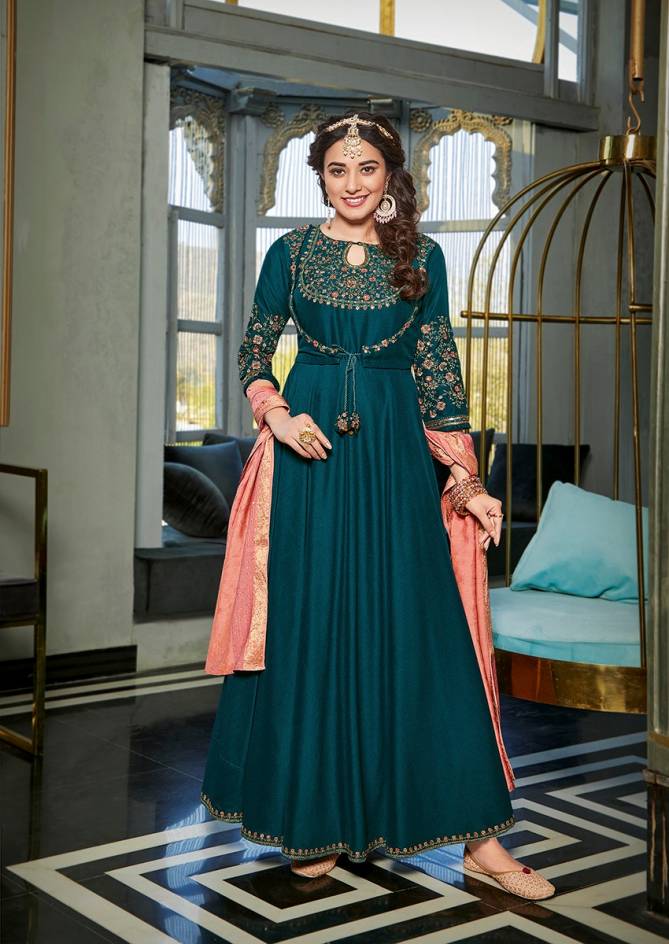 Koodee Sundra 2 Wedding Wear Wholesale Long Gown With Dupatta Collection
